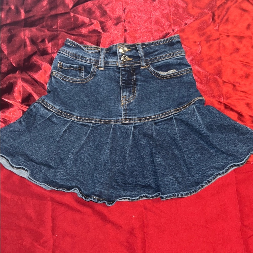 Wild Fable Blue Denim Skater Skirt